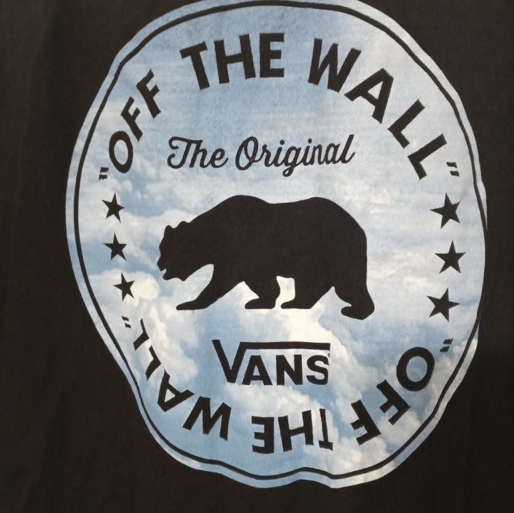 Vans off the wall black short sleeve logo t shirt lg